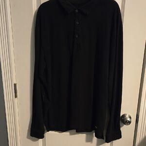 MIER Men's Black Long Sleeve Shirt